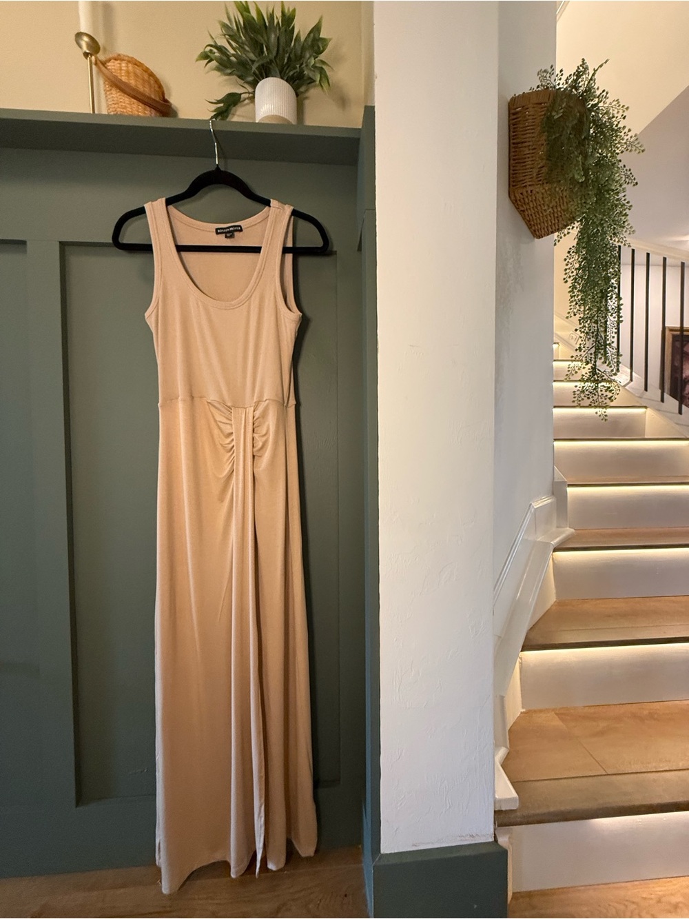 Boston Proper Sleeveless Maxi Dress in Neutral Beige